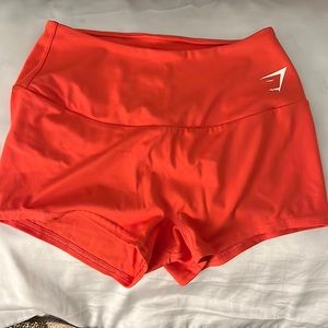 Gymshark red seamless spandex shorts S